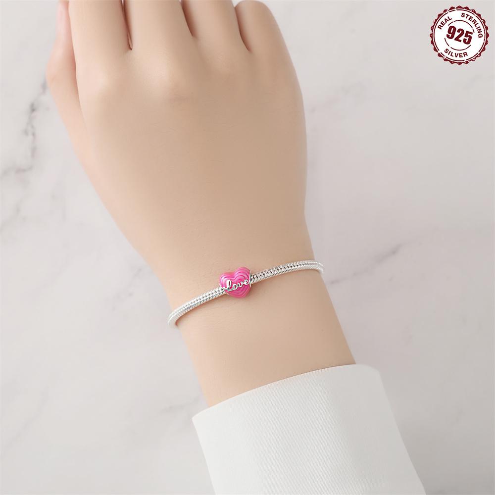 Bead Components Copper Metal Charm Bead Components Authentic Original Glue Application Heart Bead Components Compatible With Bracelet High Quality
