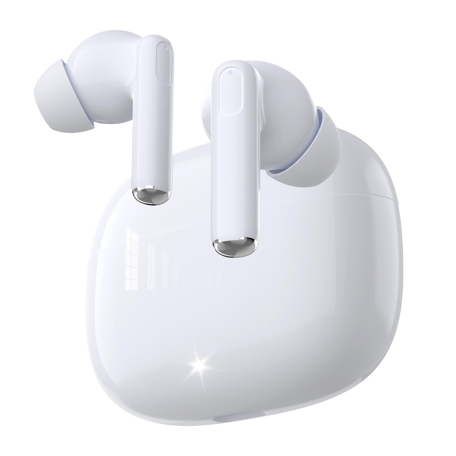 

Bluetooth Wireless Fast ENC Call Noise Automatic Compact and Comfortable IPX4 Sound Volume Compatible with iOS and Perfect for Web and School 5.4 білий