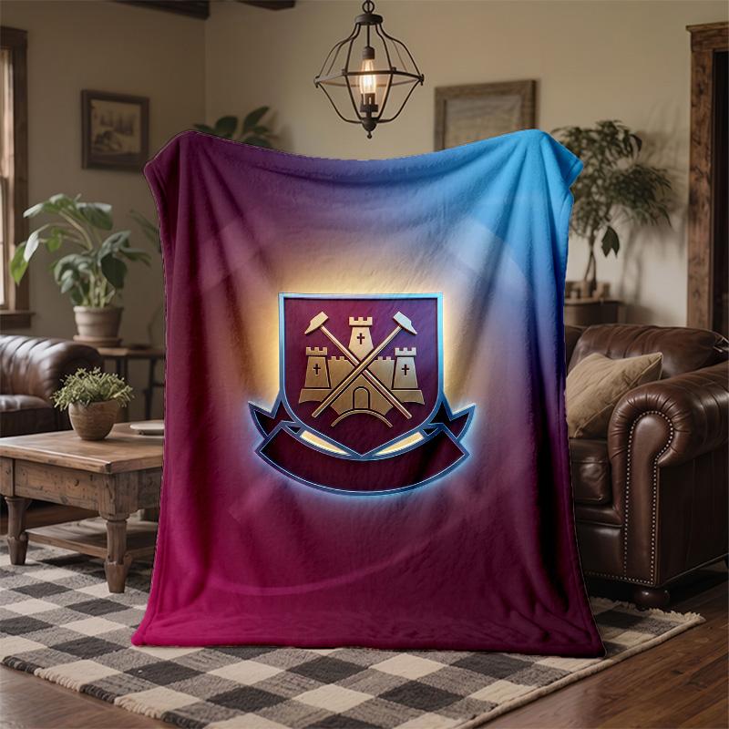 West Ham United Football Print Flannel Blanket Soft Warm Sofa Bed Throw Blanket For Home Office Bedroom