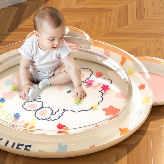 Inflatable Water Mat Pets Water Sensor Play for Babies Thickened Mat Press-to-Inflate Pad