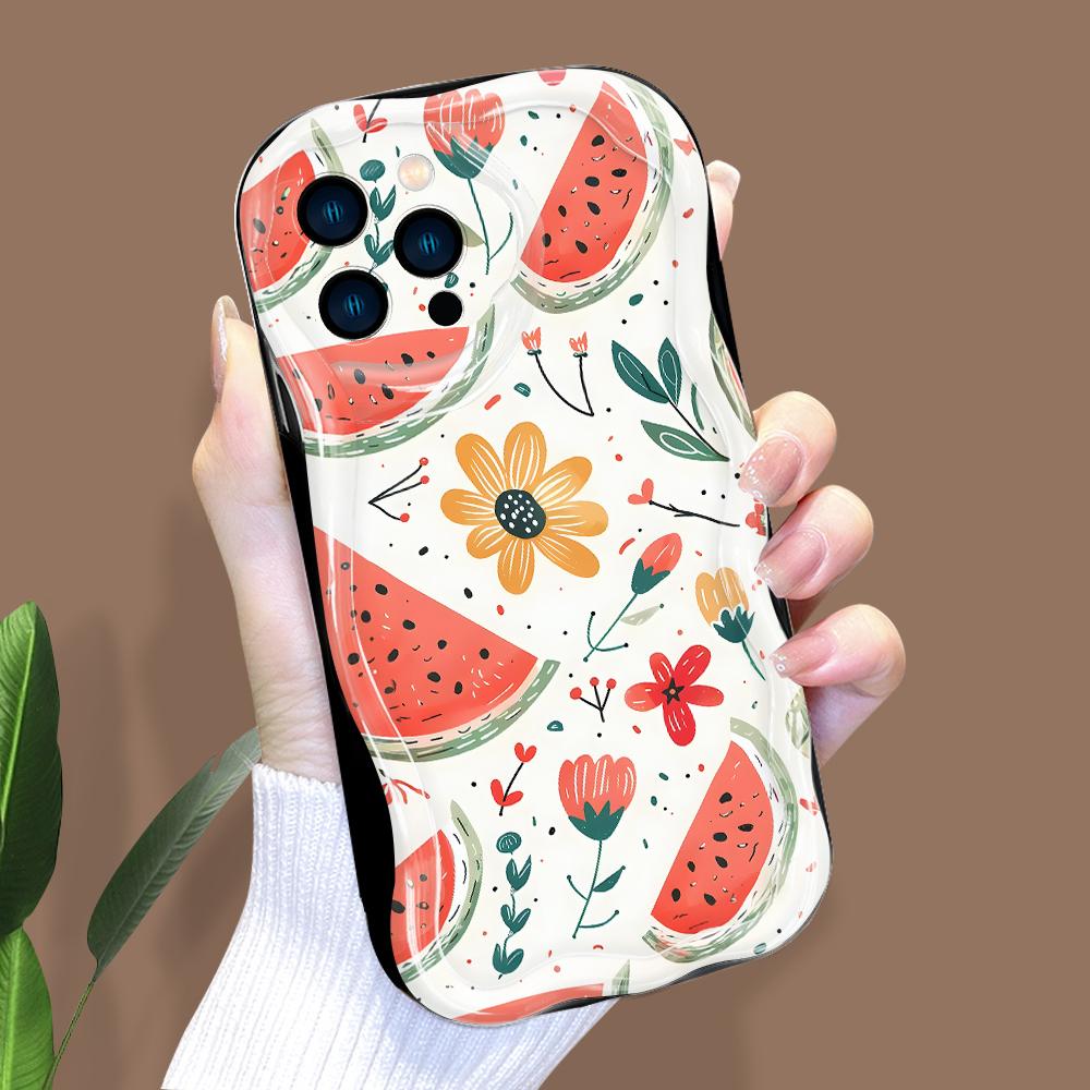 Model de desene animate Carcasă cu textura cremă Marginea ondulată Husă din silicon moale Husă pentru telefon pentru iPhone Samsung Huawei Honor Xiaomi Redmi Infinix Tecno