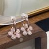 Rose Gold Micro-Paved Cubic Zirconia Flower Earrings