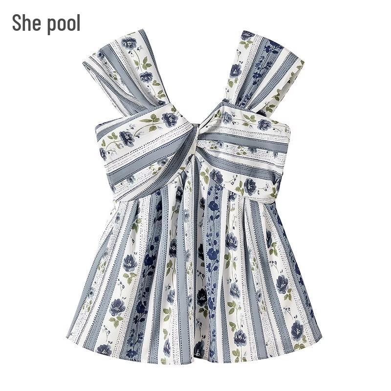 Women s Floral Slim Fit Vacation Vest Top M