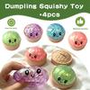 Mini Squishy Dumpling Sensory Fidget - Glitter Steamer Bun Stress Relief Ball Toy