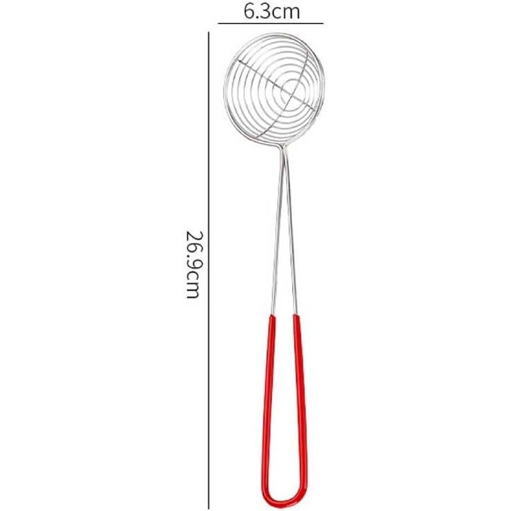 2 Pcs Hot Pot Strainer Spoon Stainless Steel Slotted Spoon Boba Pearl Spoon Ladle Small Wire Skimmer Scoop Kitchen Utensil with Handle for Frying and