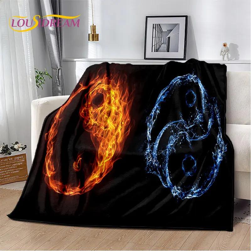 3D Chinese Tai Chi Bagua Yin Yang Soft Plush Blanket,Flannel Blanket Throw Blanket for Living Room Bedroom Bed Sofa Picnic Cover
