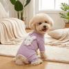 Striped Pet Four Legged Clothes Warm Pet Belly Cover Cute Puppy Warm Pullover  Home Wear
