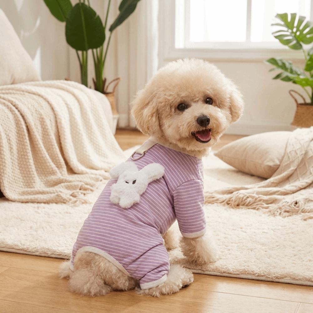 Striped Pet Four Legged Clothes Warm Pet Belly Cover Cute Puppy Warm Pullover Home Wear