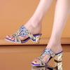 Shoes for Women Summer Fashion Women Platform Sandals Peep Toe Rhinestone Outdoor Casual Beach Slippers Slip on Zapatos De Mujer