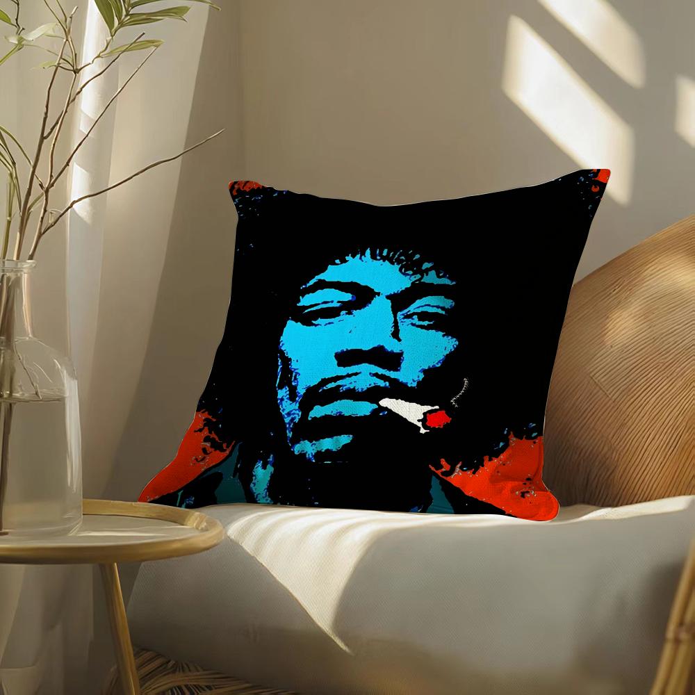 Singerj-Jimih-Hendrix Pillow Case Pillowcase, Double-Sided Printed, Sofa Cushion, Bedroom Headboard