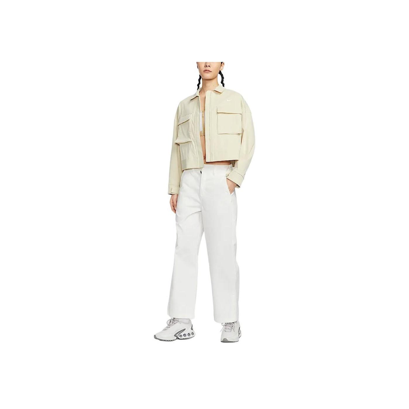 

Nike Sportswear Logo Oversized Short Woven Long Sleeve Jacket Women jackets Light-Khaki IF0614-229 S