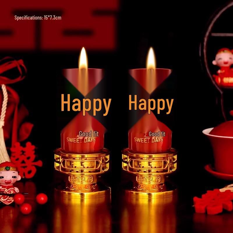 Dragon & Phoenix Wedding Candles Set – Red Joy Candles for Bridal Chamber & Engagement Celebration