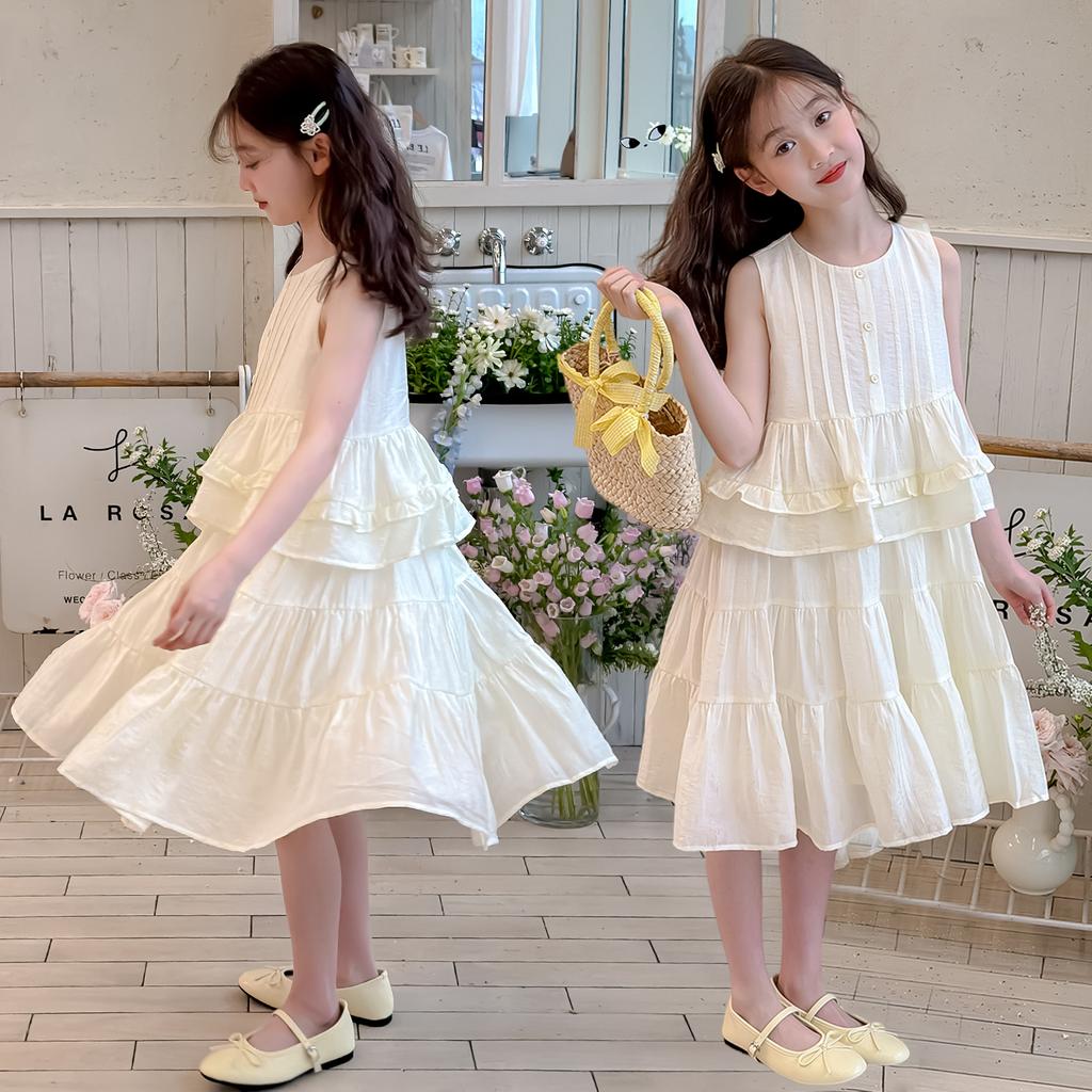 Girls' sleeveless dress summer 2026 new style children's Korean style western-style fashionable girls' summer dress cotton skirt