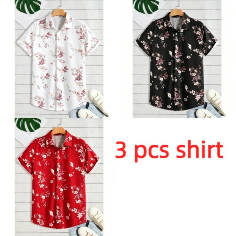 Multiple Colors Available Flower Printing Shirt Summer Hawaiian Beach Vacation Clothing Men's Fashion Street Style Shirt Daily Men's and Women's Shirt