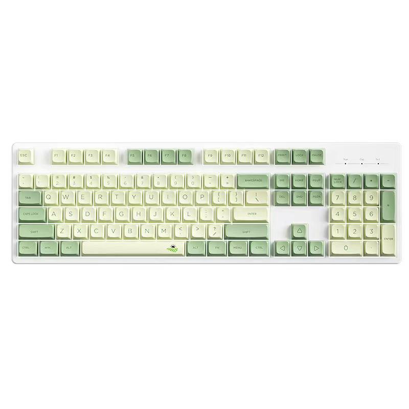 104-Key Wired Mechanical Gaming Keyboard for E-Sports, Girls, Office, PBT Matcha Custom Design