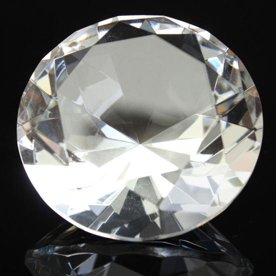 40mm Clear Paperweight Faceted Cut Glass Giant Artificial Diamond Jewelry Decor