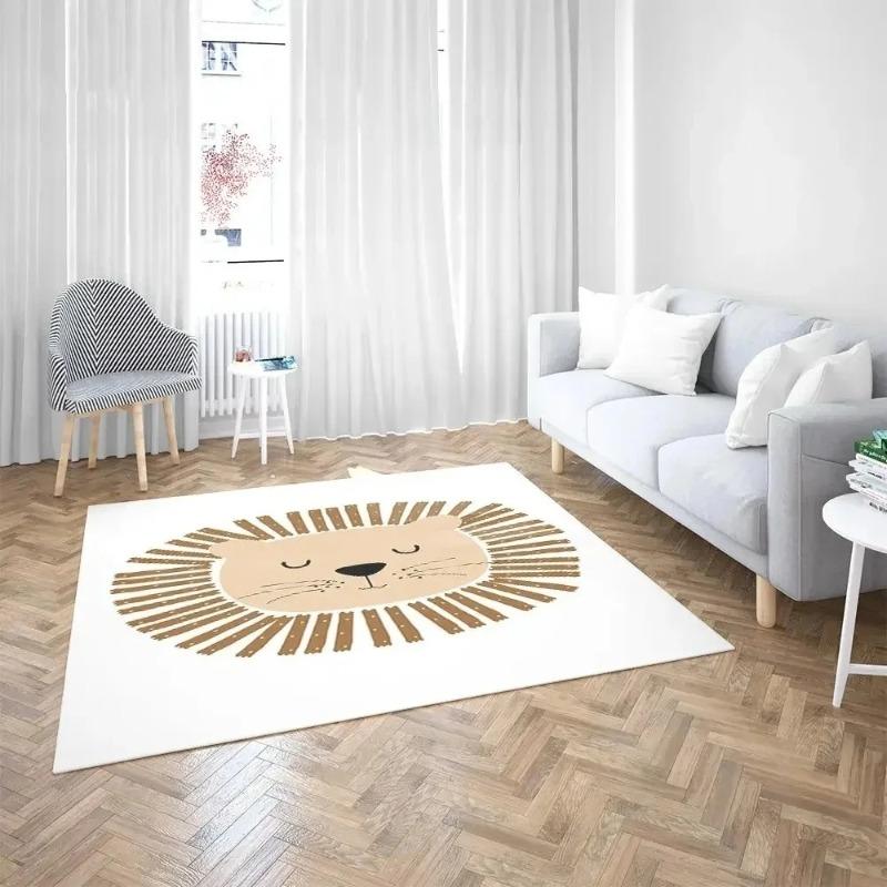 Rainbow  Carpet Mat Rug with Modern  Abstract Minimalist Pattern Home Decoration for Living Room Bedroom Non-slip Indoor Rug