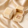 Jewelry Box, with Velvet Interior Shock-Proof Scratch-Proof Organizer, Apricot Soft Plush Jewelry Case for Rings Earrings Necklaces