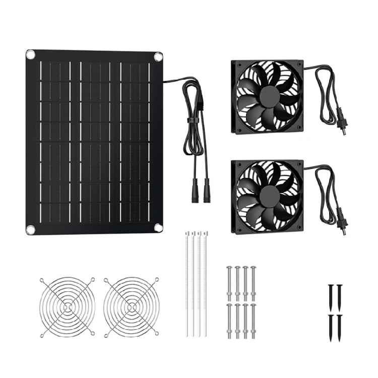 

High Efficiency 15W Solar Power Double Blower Fan For Greatest Air Circulation In Various Environment Improving Air Quality 1