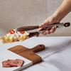 Tongs For Cooking 11.8 Inch Non-Stick Locking Utensil Wooden Food Serving Tongs For Cooking Salad Food BBQ Grill Bread Toast