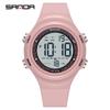 Sanda SD6372 New Electronic Watch Stylish Waterproof Colorful Lights Student Watch Popular Sports Watch