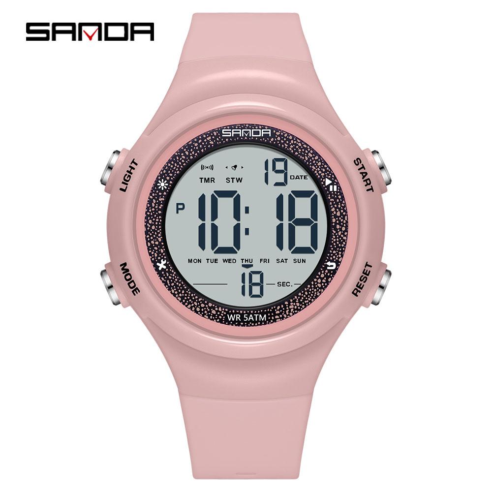 Sanda SD6372 New Electronic Watch Stylish Waterproof Colorful Lights Student Watch Popular Sports Watch