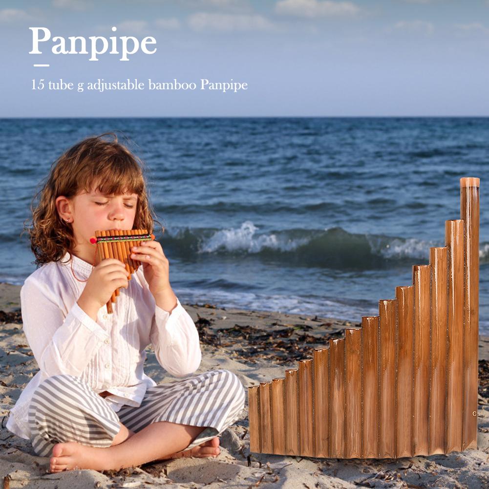 Pan Flute 15 Pipes Natural Bamboo G Key Panpipe Chinese Woodwind Instruments China Mainland