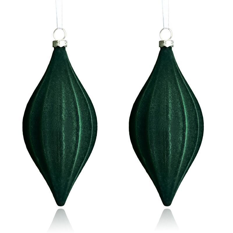 Velvet Flocked Plastic Cone Ornaments - Christmas Tree Decorations For Store Displays