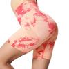 High Waist Tie-Dye Yoga Shorts - Women's Elastic Sports Fitness Pants