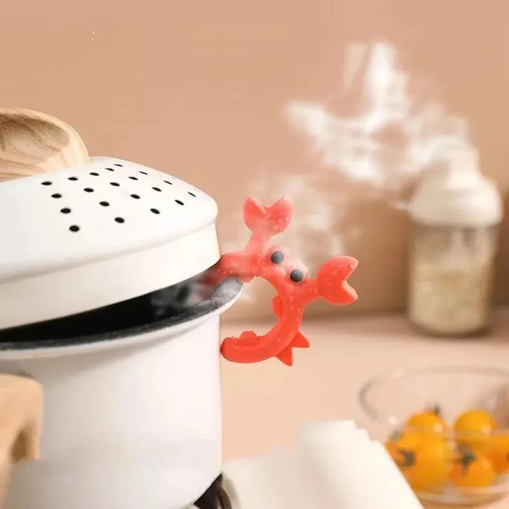 Silicone Spatula Rack Small Crab Anti Scalding Overflow Pot Clip Spoon Holder Clip Universal Shovel Rack Kitchen Gadget