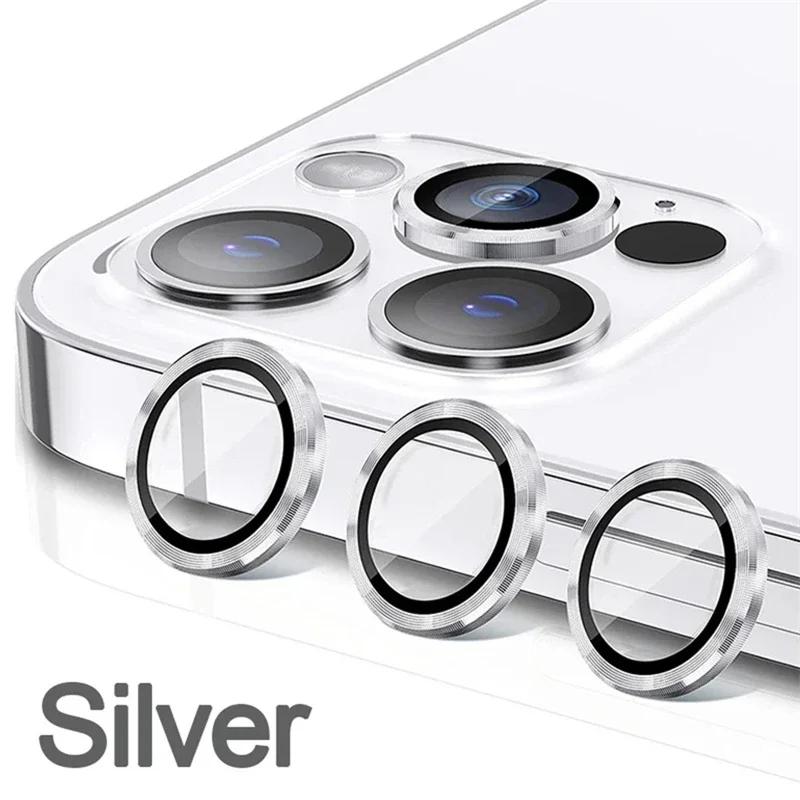 2-3Pcs Camera Lens Protector For IPhone 12 13 14 15 Pro Max 13 Mini Metal Ring Protector Glass Camera Lens For IPhone 14 Pro Max