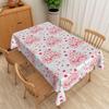 Valentines Day Tablecloth Waterproof Pink Red Heart Pattern Romantic Dinner Date Washable Kitchen Table Cover Wedding Decoration