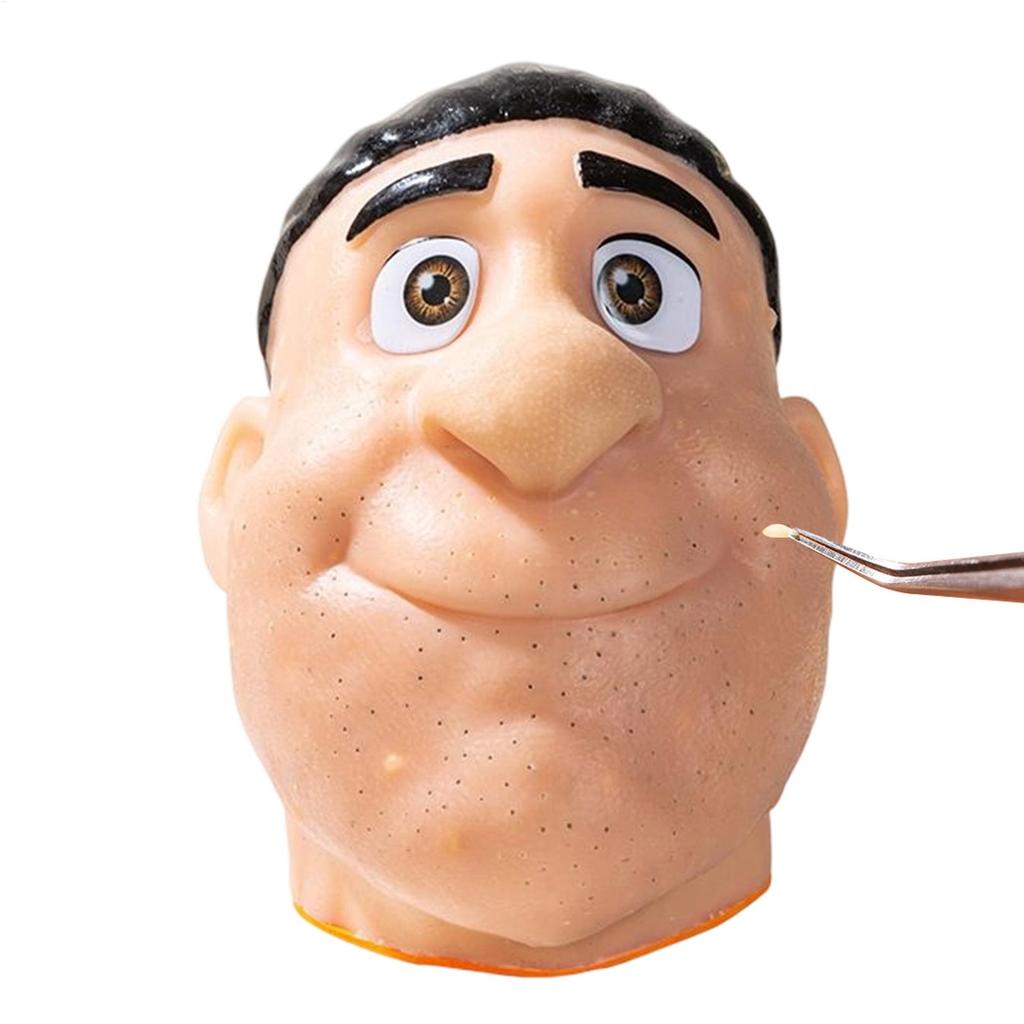 1pc Realistic Pimple Popping Fidget Toy Face Silicone Toy Sensory Activities Funny Silicone Face Blackhead Pimple Pop Toy