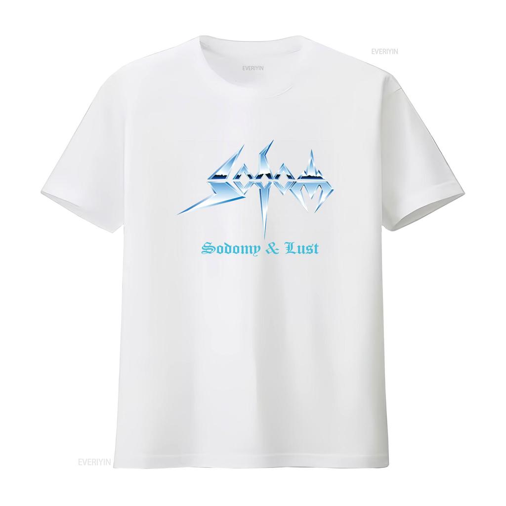 Sodom Herren Sodomie und Lust T-Shirt Stilvoll Schwarz mit Kühnem Design Vintage Gewaschen Lässig Bequem Vielseitig Streetwear