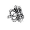 Hip-hop Exaggerated and Domineering Wide Version Military Flower Cross Ring Trendy Men's and Women's Ring