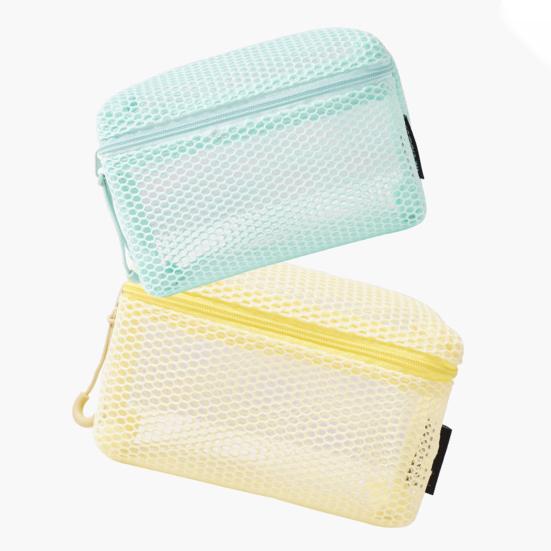 Cosmetic Bag Zipper Design Adjustable Size Large Capacity Mesh See-Through Washable Breathable Travel Makeup Organizer Storage Pouch