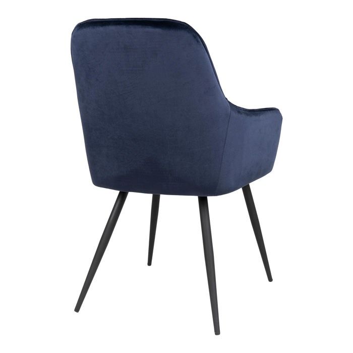 Hasse Dining Chair In Velvet, Blue.