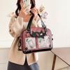 Color Solid Minimalist Star Pattern Handbag Inner Pocket Durable Zipper Outings