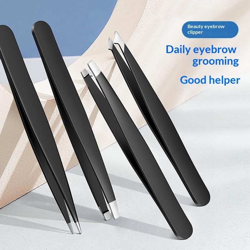 Multi-Purpose Eyebrow Tweezers, 4-Pack Stainless Steel Eyebrow Tightening Facial Hair Trimmer Makeup Tool Set, Eye Shaping Tools