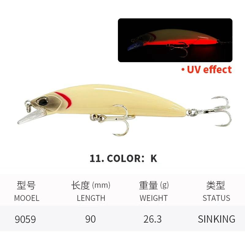 ABS Lure Fishing Bait Long-Cast Sinking Minnow Artificial Hard Bait 263g/90mm Freshwater Sea Shore Fishing Snakehead