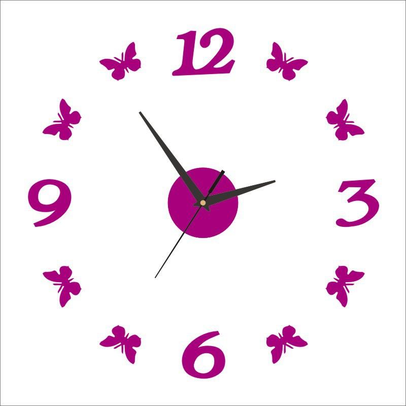 Fashionable and Minimalist Living Room DIY Mirror Wall Clock Creative Butterfly Home Decoration Crafts Clock