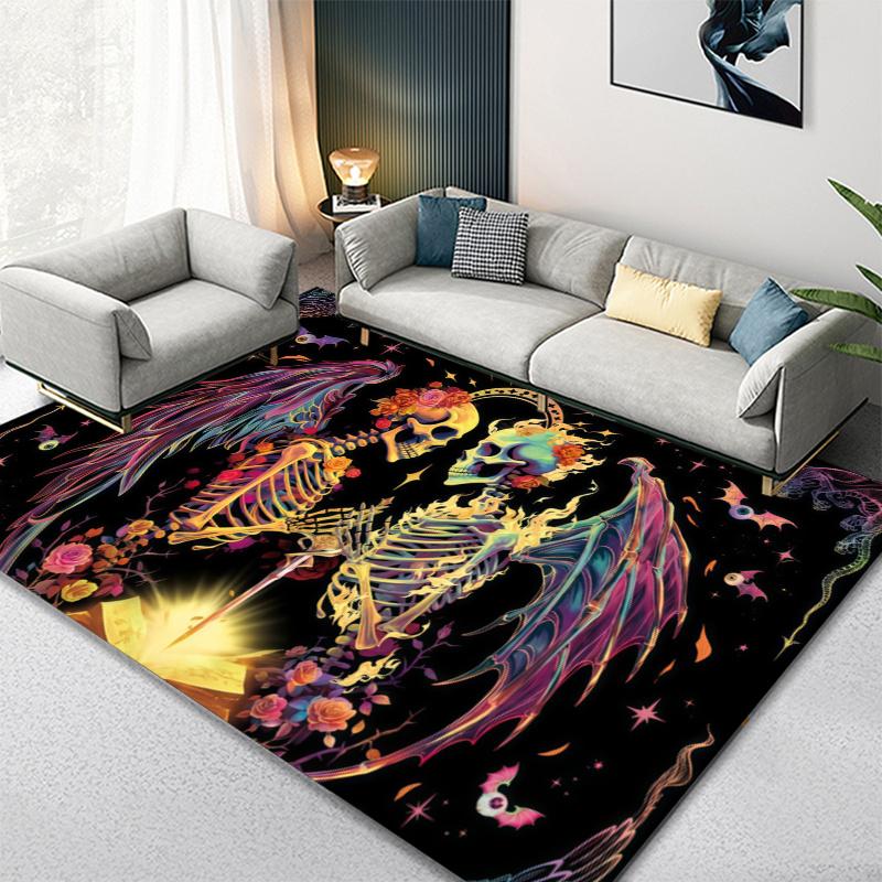 Love u to the Death Skull ( Carpet Rug for Living Room Bedroom Home Sofa Decoration,Kids play Non-slip Floor Mat