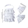 Lace Bib with Cuffs VintageThemed Historical Neckband Wrist Ruffled Jabot for