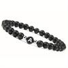 Initial Bracelet for Men and Woman Black Onyx 6mm Beads Bracelet with Letter Relationship Jewelry for Couples Alphabet bracelet