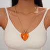 Resin love chain pendant sweater chain Maillard fashion necklace