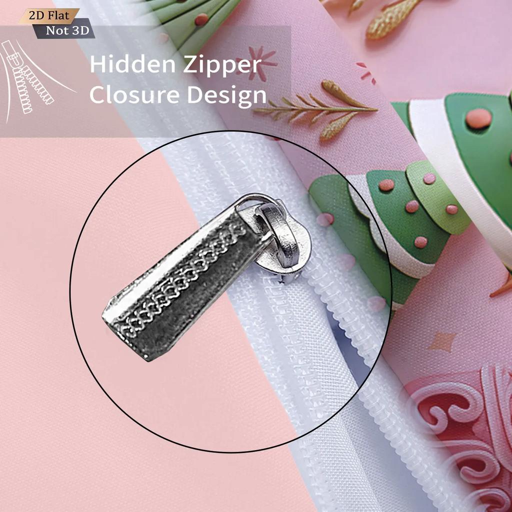 3Pcs Christmas Tree Print Coreless Bedding Set Multi Size Bedroom Dormitory Duvet Covers Soft And Machine Washable Decoration