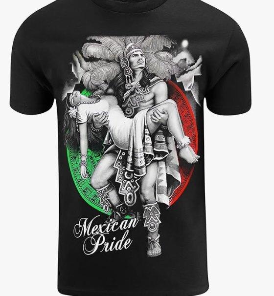Mexican Popocatpetl Iztacchuatl Shirt Aztec Tshirt Camisa Azteca S