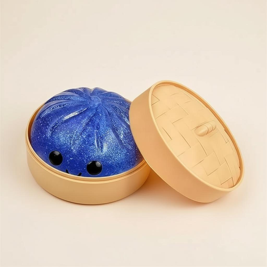 Colorful Crystal Steamed Bun Squeeze Toy Reusable Stress Relief Slow Rebound Desk Decoration Fun Party Gift