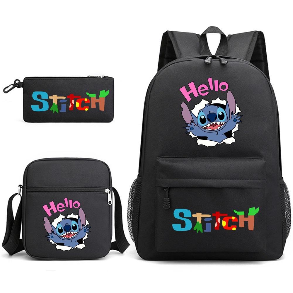 Set Zaino Scolastico da 3 Pezzi per Studenti Zaino Scolastico di Grande Capacità in Tessuto Oxford con Tracolla e Astuccio