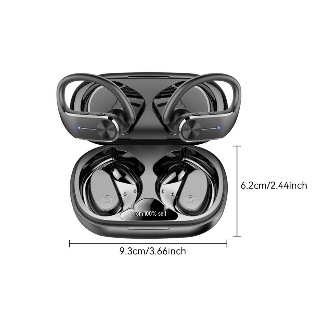 Q28S Ear-hook In-ear Bluetooth 5.2 Earphones with Charging Case & Power Display